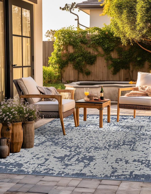 Patio Heritage Collection Area Rug - Santorini Square Olive  lifestyle 115