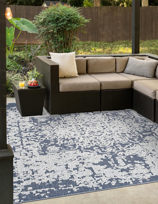 Patio Heritage Collection Area Rug - Santorini Square Olive  lifestyle 130