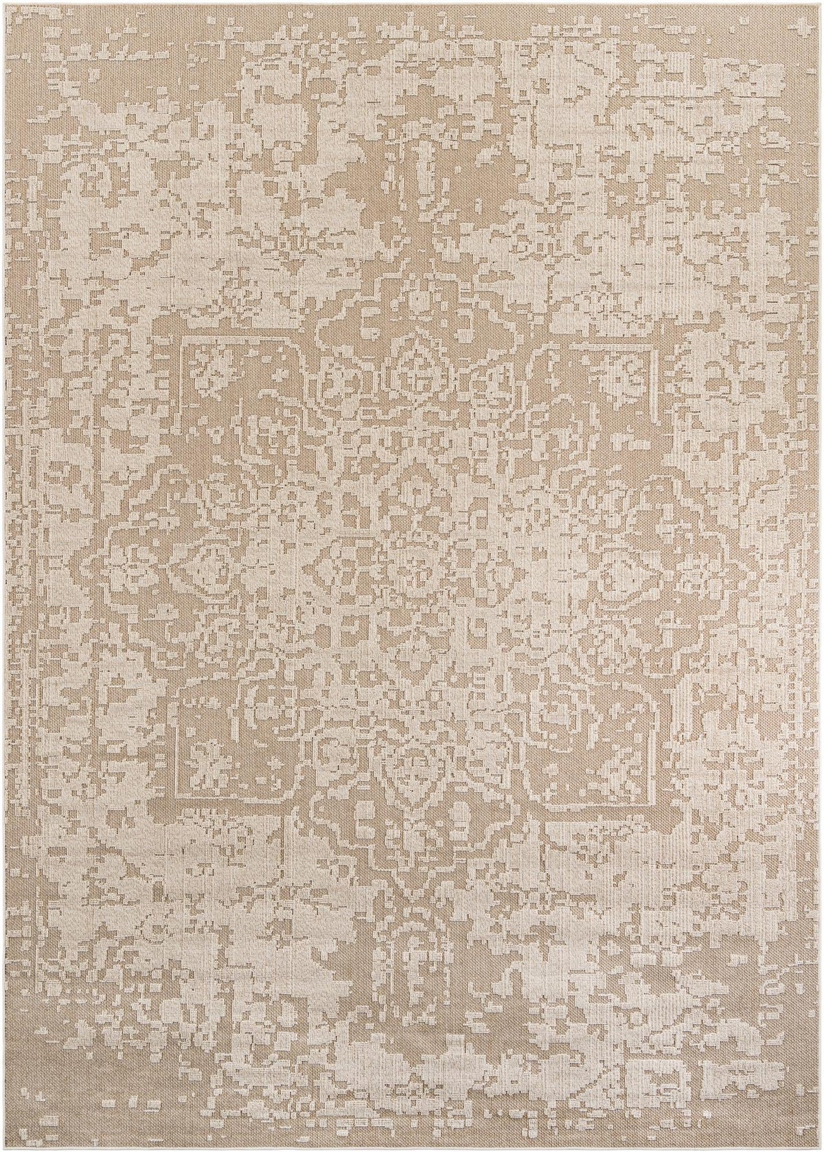 Patio Heritage Collection Area Rug - Santorini Rectangle Khaki  lifestyle 3