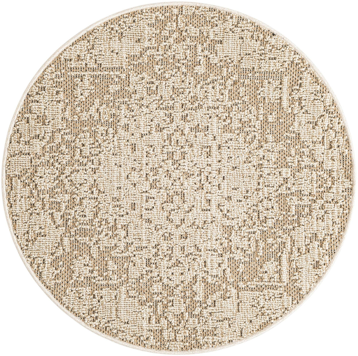 Patio Heritage Collection Area Rug - Santorini Round Khaki  lifestyle 55