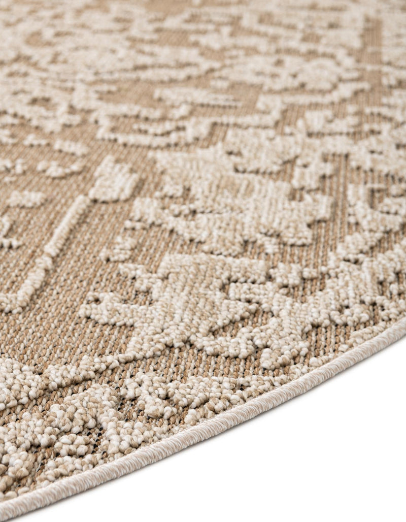 Patio Heritage Collection Area Rug - Santorini Round Khaki  lifestyle 145