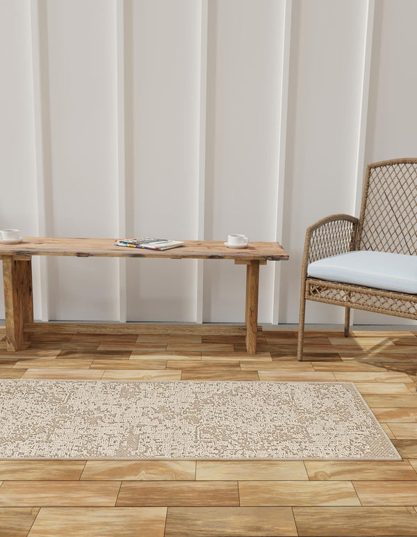 Patio Heritage Collection Area Rug - Santorini Runner Khaki  lifestyle 87