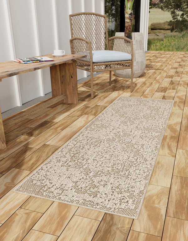 Patio Heritage Collection Area Rug - Santorini Runner Khaki  lifestyle 99