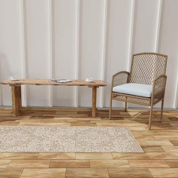 Patio Heritage Collection Area Rug - Santorini Runner Khaki  lifestyle 165