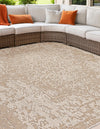 Patio Heritage Collection Area Rug - Santorini Square Khaki  lifestyle 127