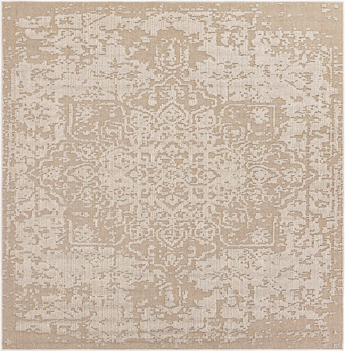 Patio Heritage Collection Area Rug - Santorini Square Khaki  lifestyle 57