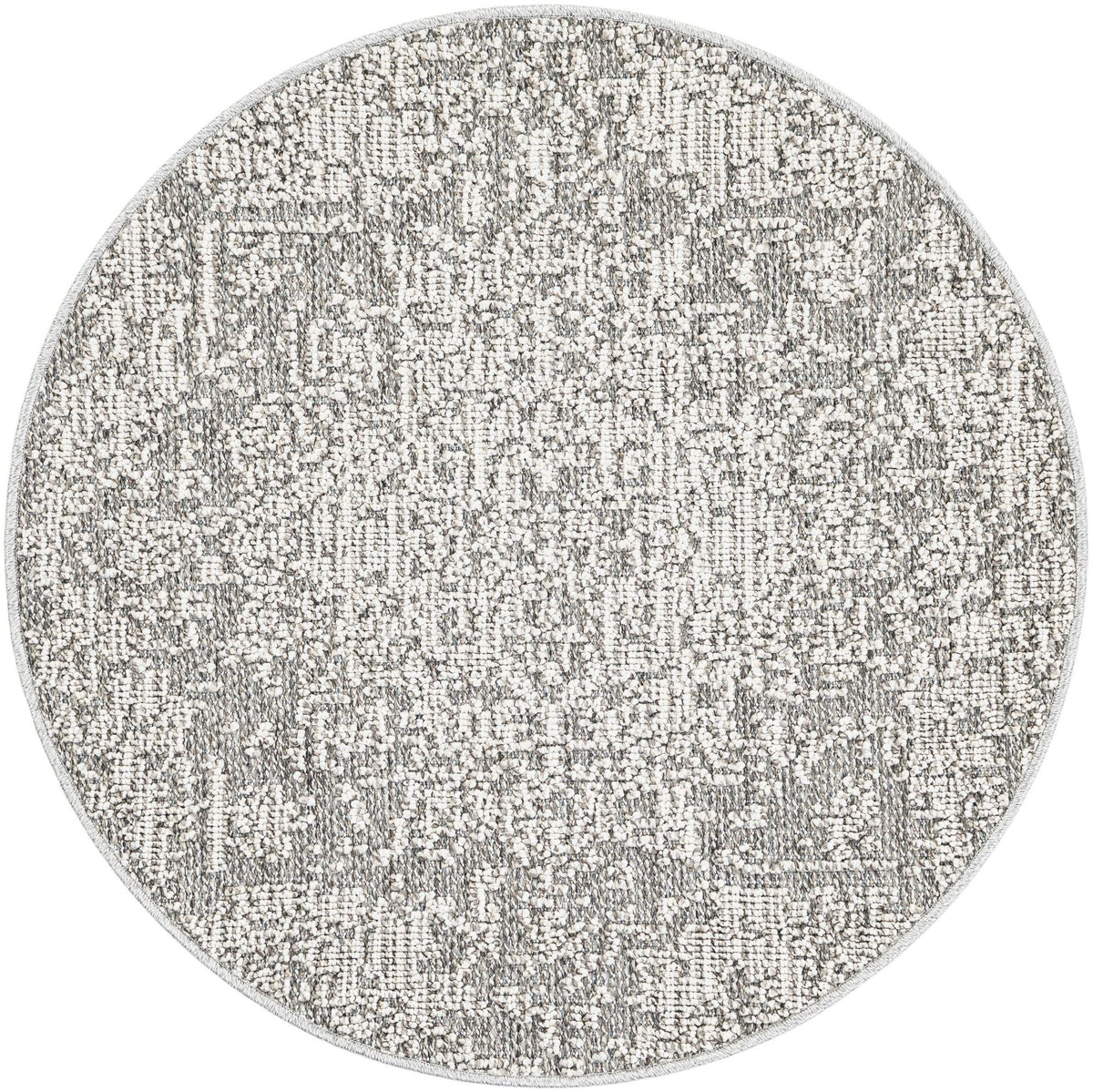 Patio Heritage Collection Area Rug - Santorini Round Light Gray  lifestyle 58
