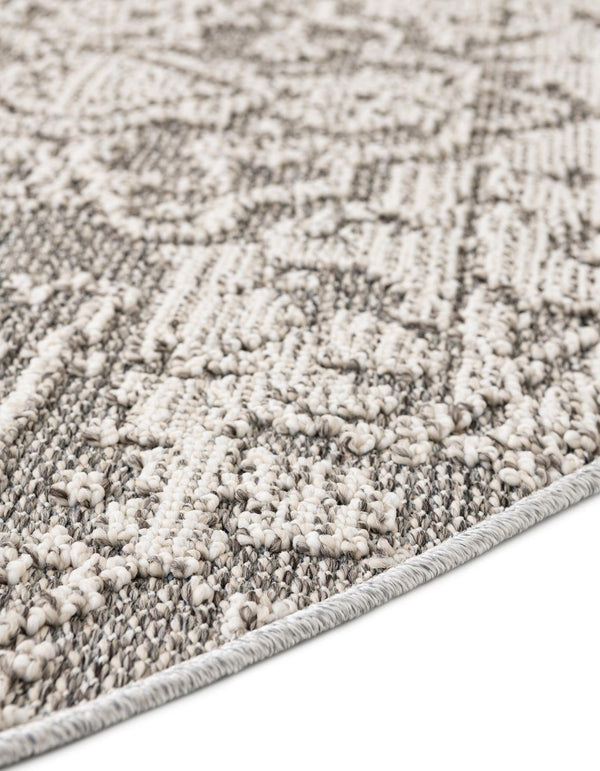 Patio Heritage Collection Area Rug - Santorini Round Light Gray  lifestyle 146