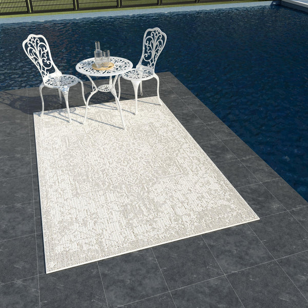 Patio Heritage Collection Area Rug - Santorini Rectangle Light Gray  lifestyle 63