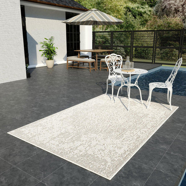 Patio Heritage Collection Area Rug - Santorini Rectangle Light Gray  lifestyle 66