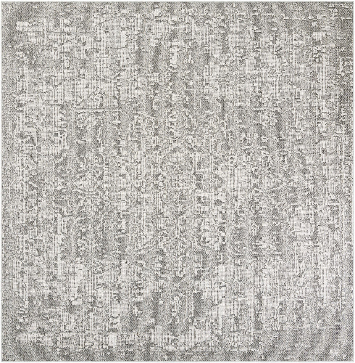 Patio Heritage Collection Area Rug - Santorini Square Light Gray  lifestyle 60