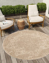 Patio Heritage Collection Area Rug - Santorini Round Beige  lifestyle 82