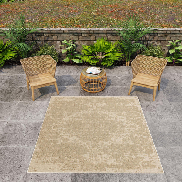 Patio Heritage Collection Area Rug - Santorini Square Beige  lifestyle 178