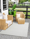 Seaside Serenity Collection Area Rug - Marina Rectangle Light Gray  lifestyle 23