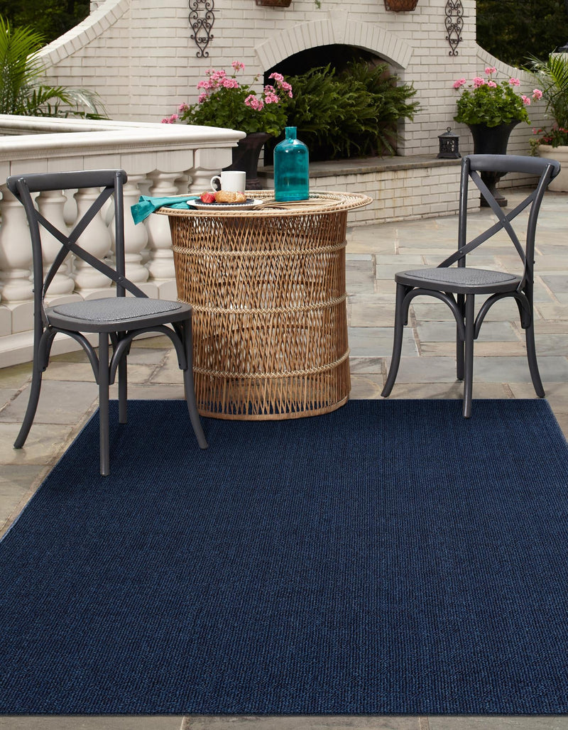 Seaside Serenity Collection Area Rug - Marina Rectangle Navy Blue  lifestyle 7