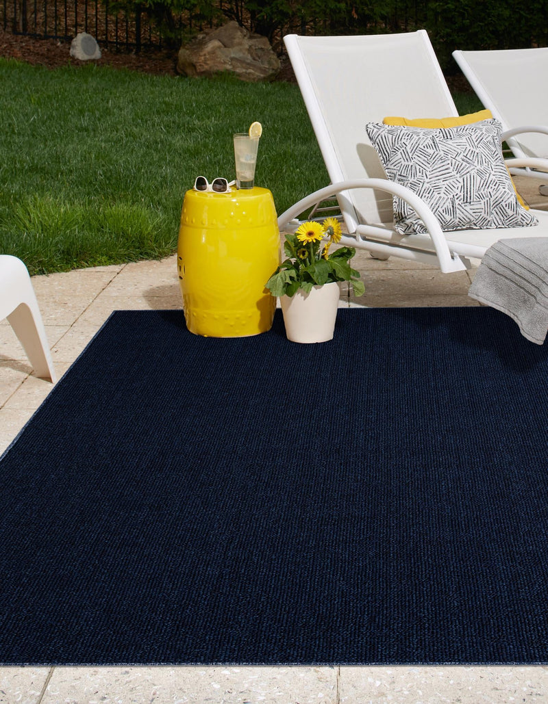 Seaside Serenity Collection Area Rug - Marina Rectangle Navy Blue  lifestyle 13