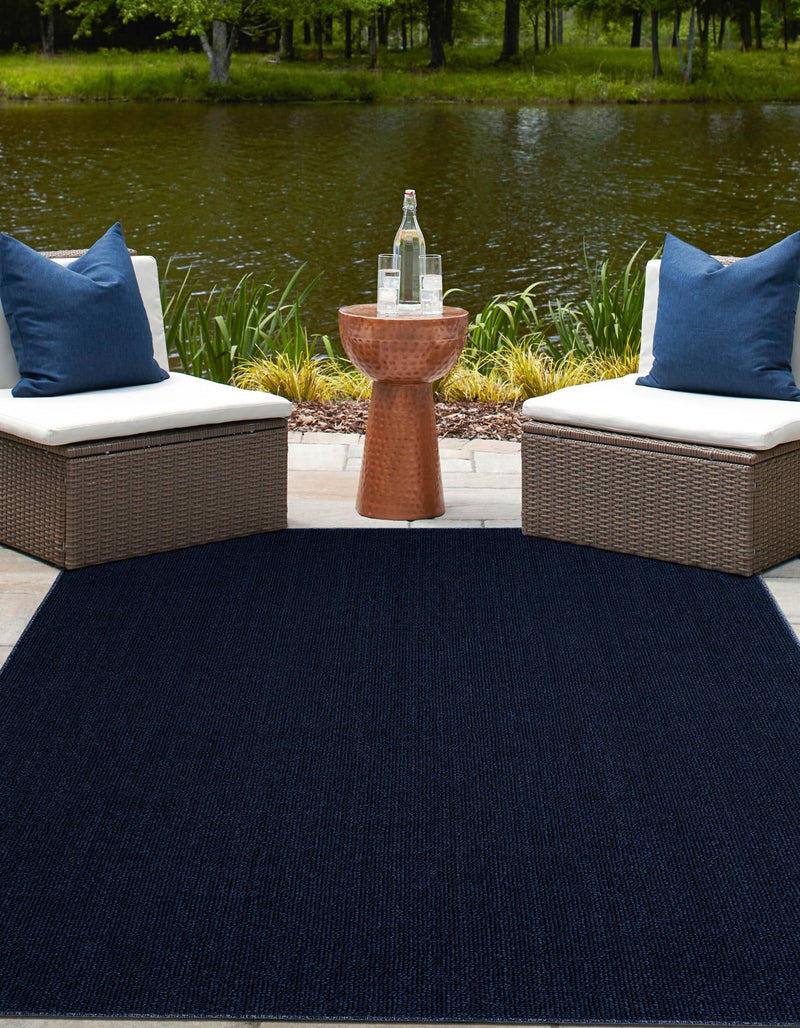 Seaside Serenity Collection Area Rug - Marina Rectangle Navy Blue  lifestyle 16