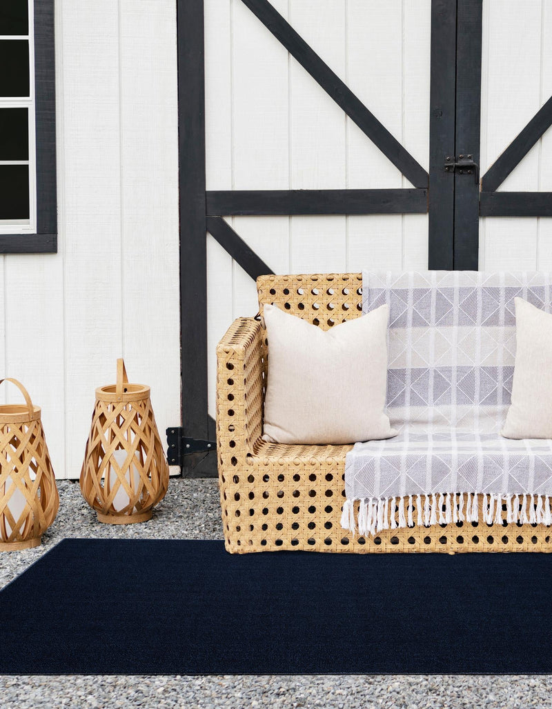 Seaside Serenity Collection Area Rug - Marina Rectangle Navy Blue  lifestyle 31