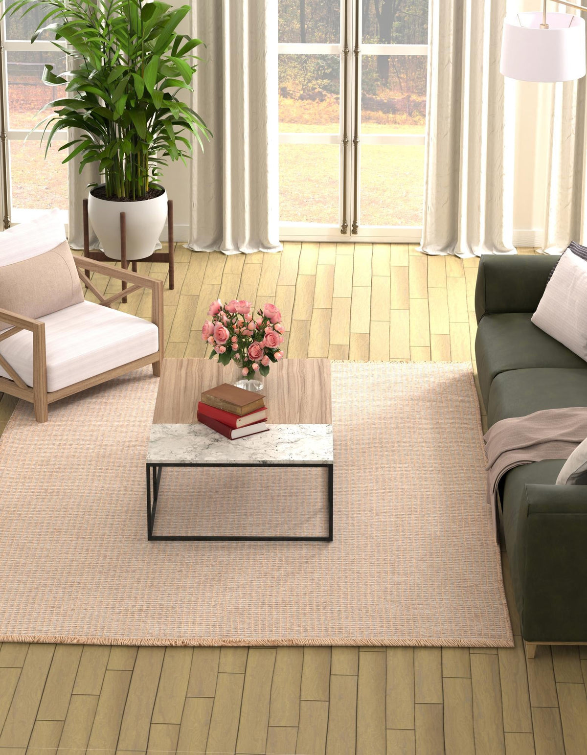 Country Homestead Collection Area Rug - Meadowbrook Rectangle Gray  lifestyle 3
