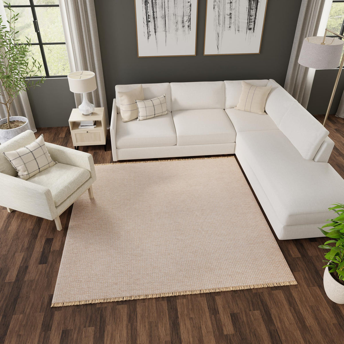 Country Homestead Collection Area Rug - Meadowbrook Square Gray  lifestyle 91
