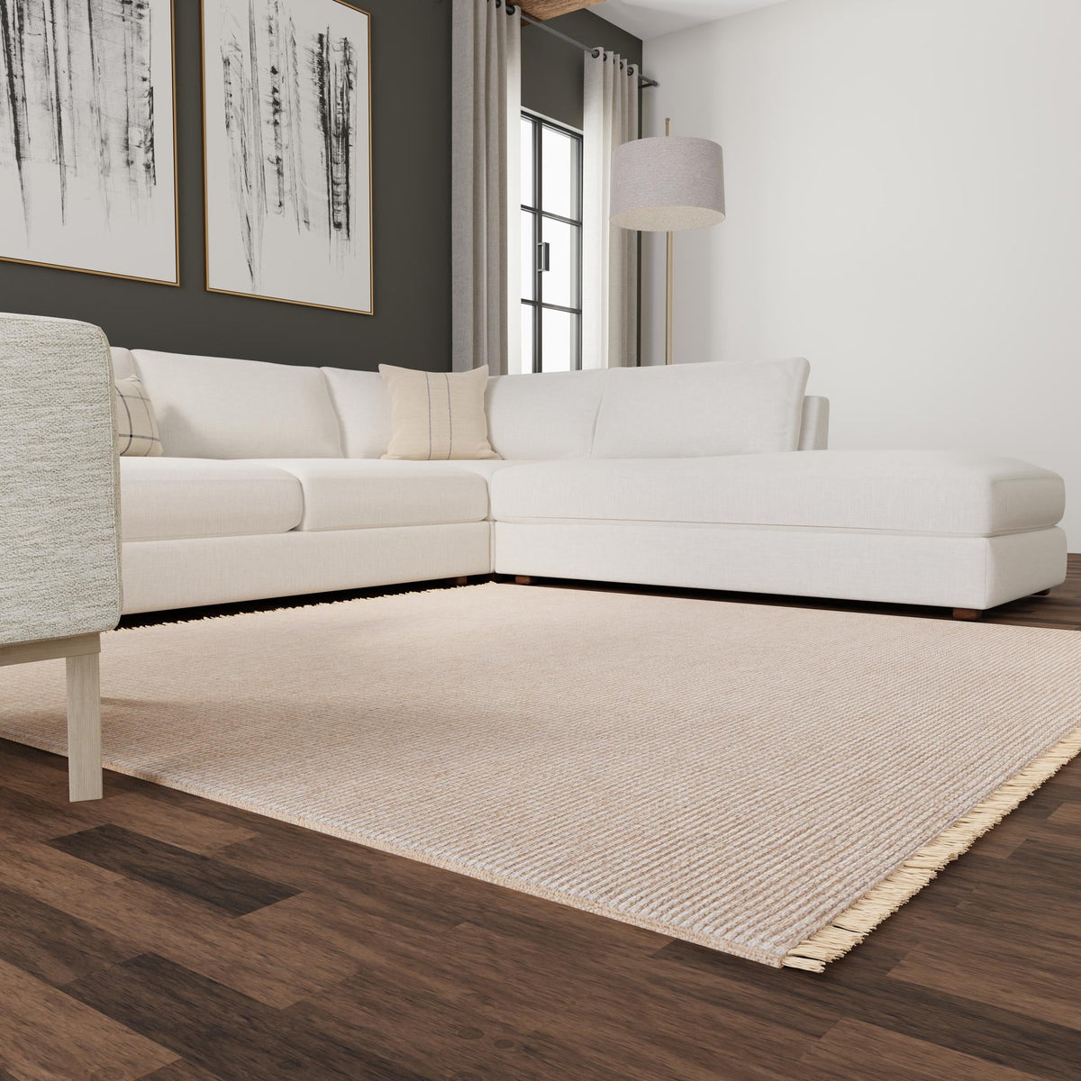 Country Homestead Collection Area Rug - Meadowbrook Square Gray  lifestyle 95