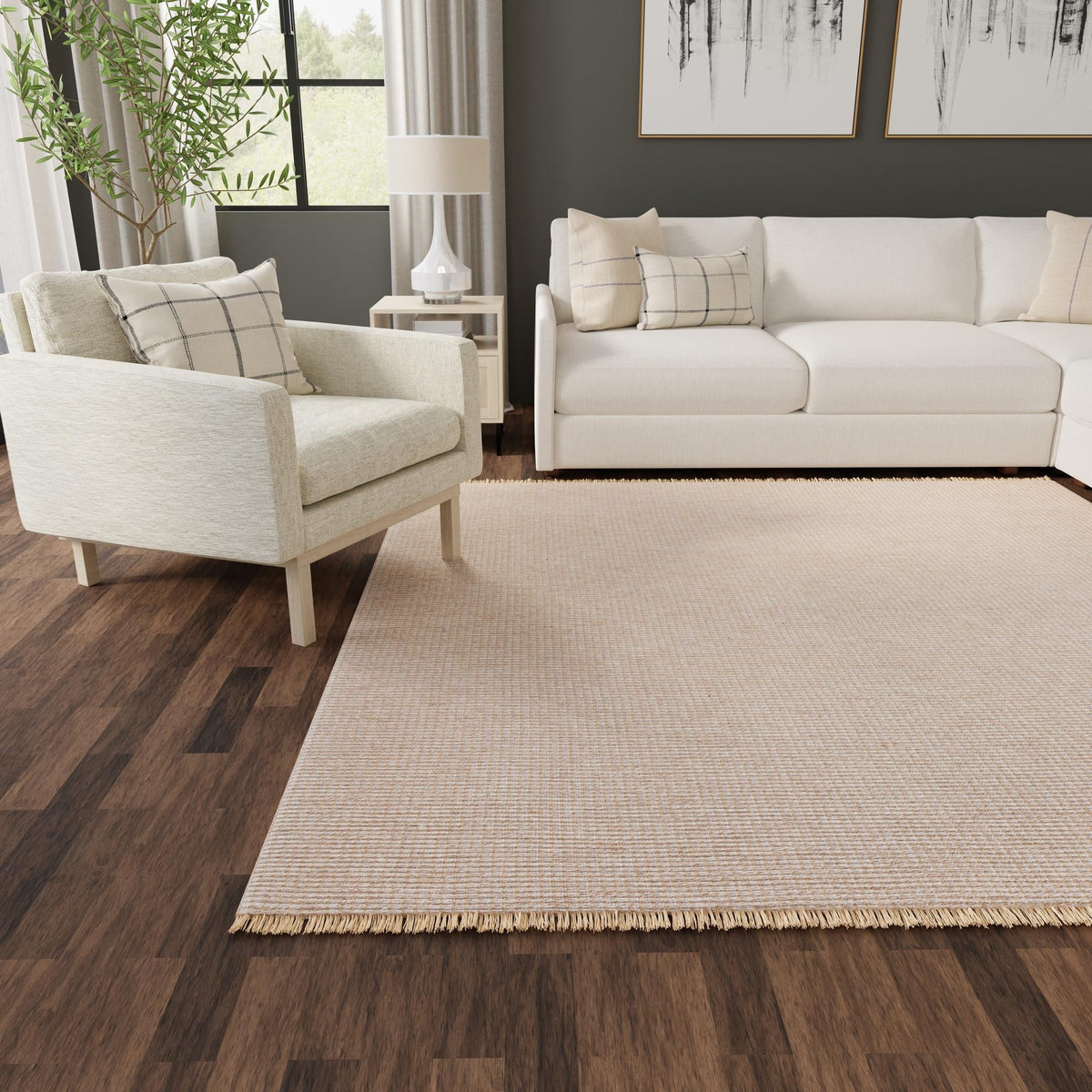 Country Homestead Collection Area Rug - Meadowbrook Square Gray  lifestyle 99