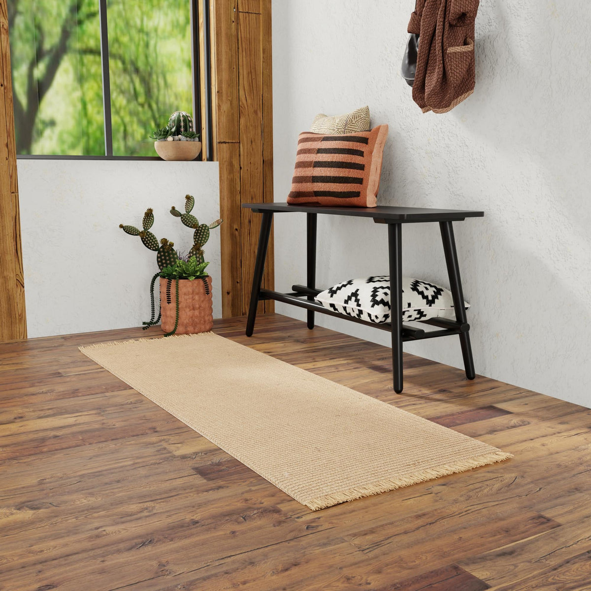 Country Homestead Collection Area Rug - Meadowbrook Runner Natural  lifestyle 82
