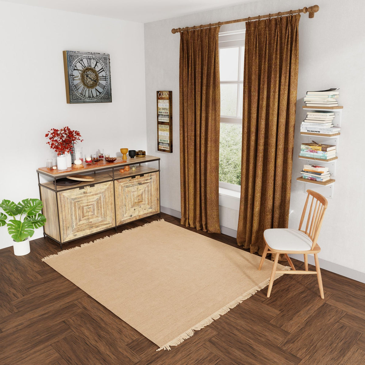 Country Homestead Collection Area Rug - Meadowbrook Square Natural  lifestyle 92