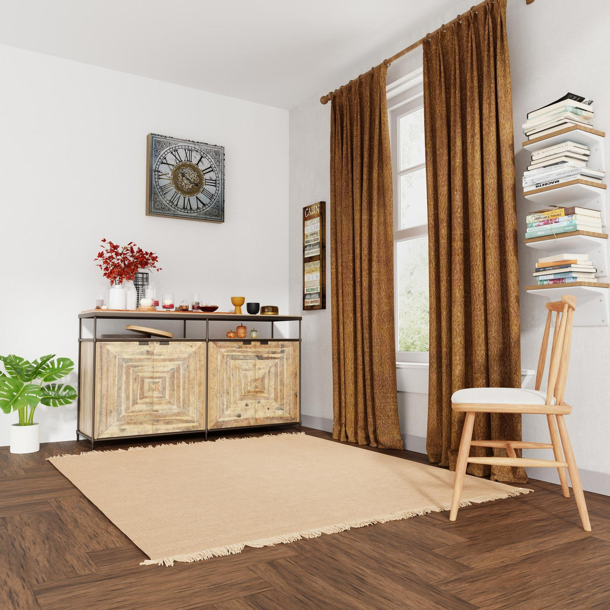 Country Homestead Collection Area Rug - Meadowbrook Square Natural  lifestyle 96