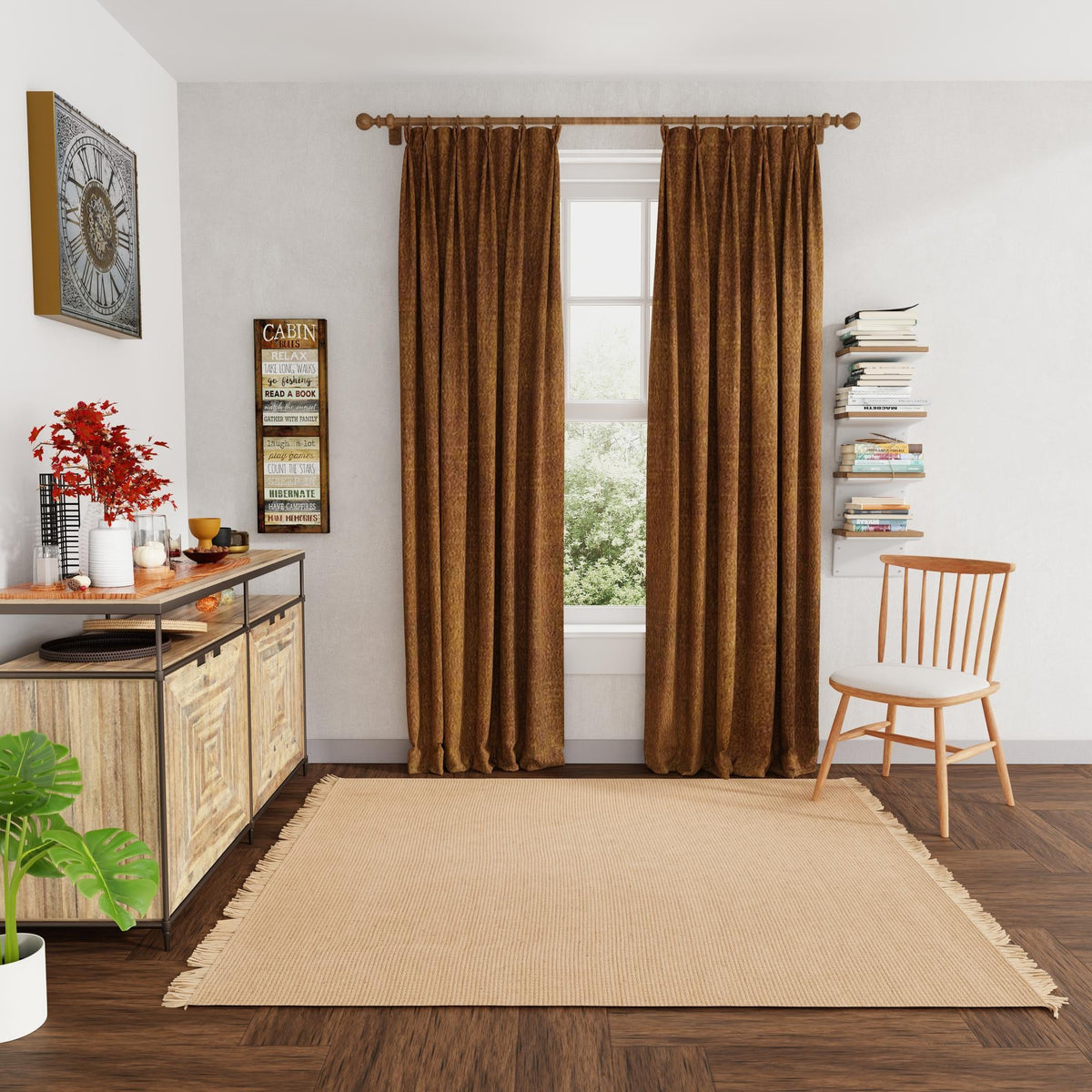 Country Homestead Collection Area Rug - Meadowbrook Square Natural  lifestyle 100