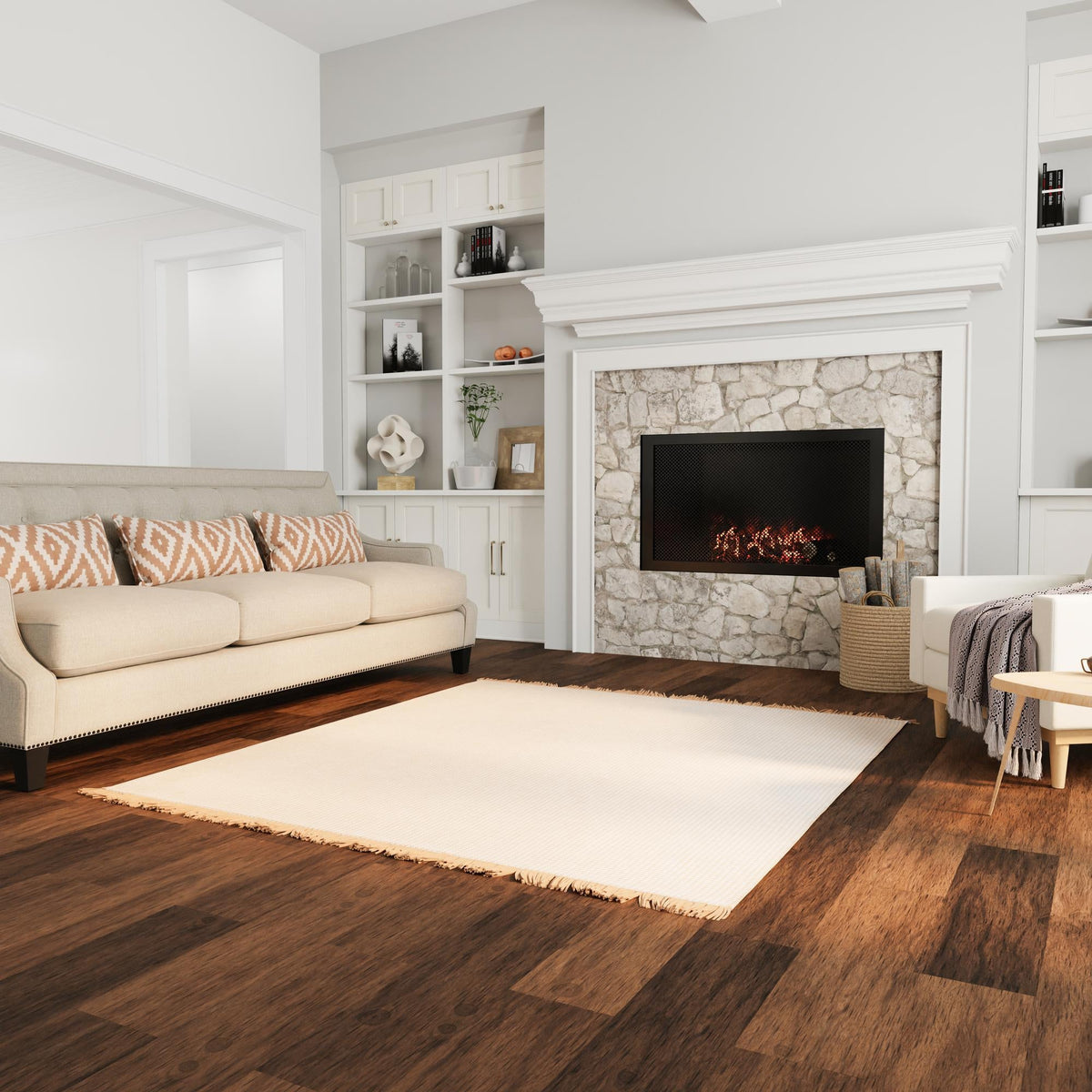 Country Homestead Collection Area Rug - Meadowbrook Square Ivory  lifestyle 83