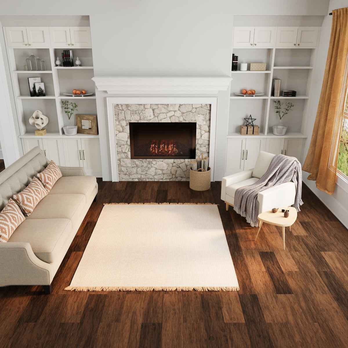 Country Homestead Collection Area Rug - Meadowbrook Square Ivory  lifestyle 89