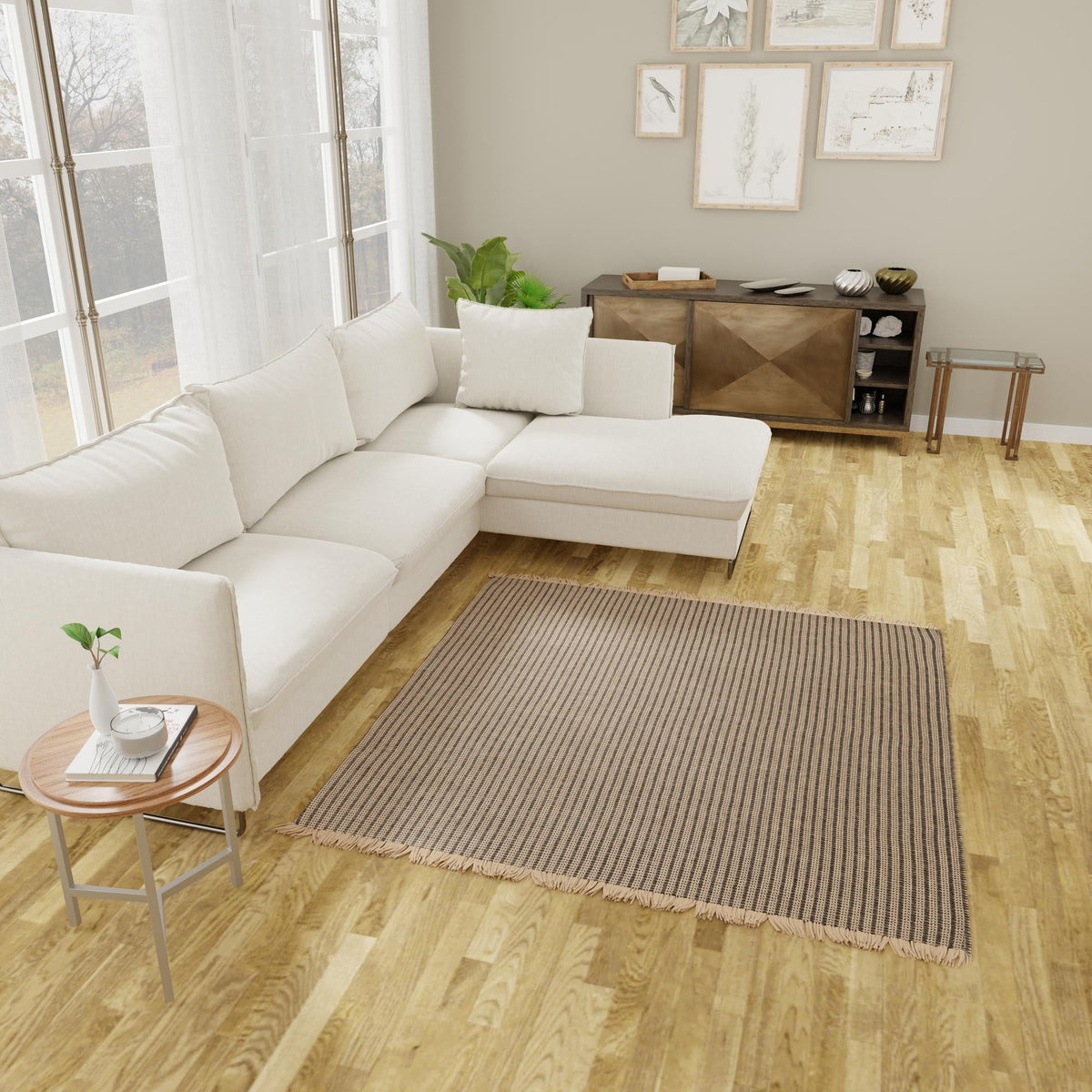 Country Homestead Collection Area Rug -  Grangehurst Square Charcoal  lifestyle 47