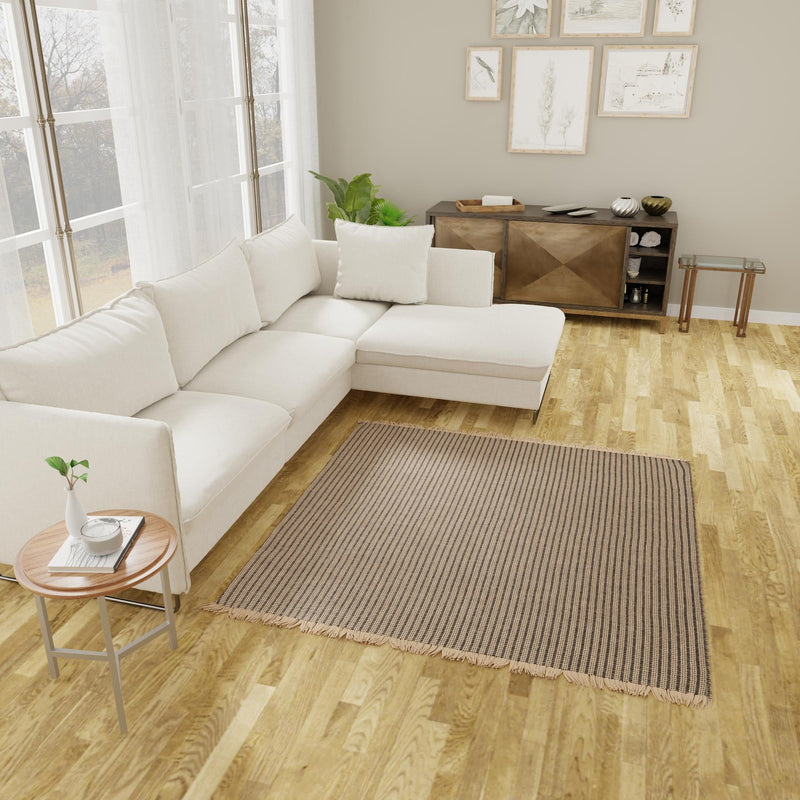 Country Homestead Collection Area Rug -  Grangehurst Square Charcoal  lifestyle 47
