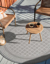 Seaside Lattice Collection Area Rug - Savannah Round Gray  lifestyle 58