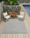 Seaside Lattice Collection Area Rug - Savannah Square Gray  lifestyle 59