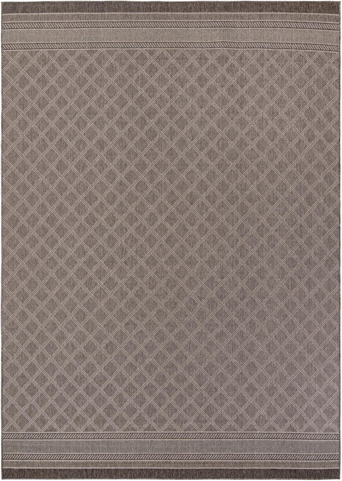 Seaside Lattice Collection Area Rug - Savannah Rectangle Chocolate Brown Main