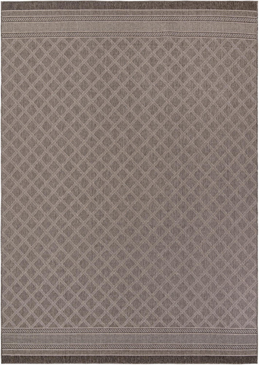 Seaside Lattice Collection Area Rug - Savannah Rectangle Chocolate Brown Main