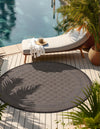 Seaside Lattice Collection Area Rug - Savannah Round Chocolate Brown  lifestyle 61