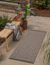 Seaside Lattice Collection Area Rug - Savannah Runner Chocolate Brown  lifestyle 63