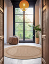 Seaside Lattice Collection Area Rug - Savannah Round Natural  lifestyle 55
