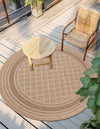 Seaside Lattice Collection Area Rug - Savannah Round Natural  lifestyle 64