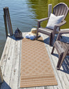 Seaside Lattice Collection Area Rug - Savannah Runner Natural  lifestyle 66