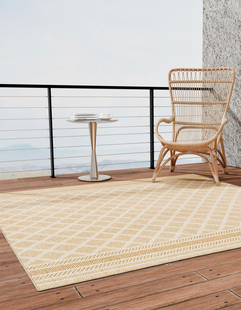 Seaside Lattice Collection Area Rug - Savannah Square Natural  lifestyle 56