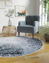 Santa Fe Trails Collection Area Rug -  Zuni Round Blue and Gray  lifestyle 31
