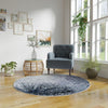 Santa Fe Trails Collection Area Rug -  Zuni Round Blue and Gray  lifestyle 90