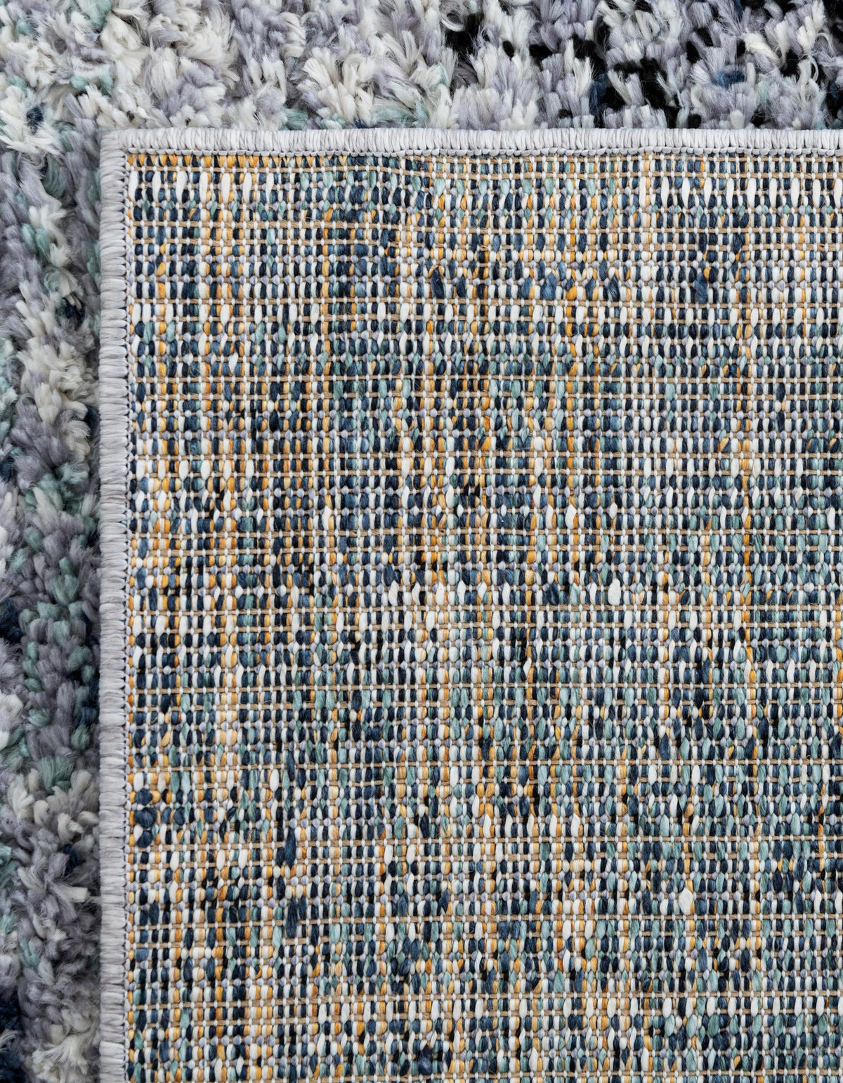 Santa Fe Trails Collection Area Rug -  Zuni Rectangle Blue and Gray  lifestyle 9