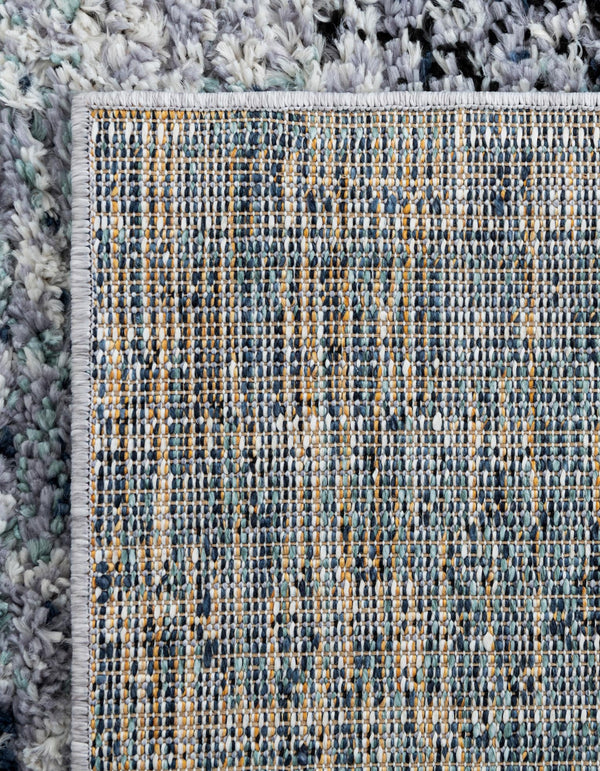 Santa Fe Trails Collection Area Rug -  Zuni Rectangle Blue and Gray  lifestyle 9