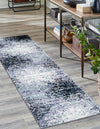 Santa Fe Trails Collection Area Rug -  Zuni Runner Blue and Gray  lifestyle 30