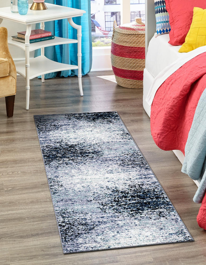 Santa Fe Trails Collection Area Rug -  Zuni Runner Blue and Gray  lifestyle 34